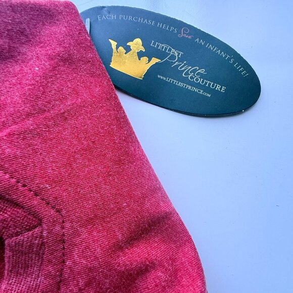 Littlest Prince Couture Baby Bodysuit 24 Months Red Cotton Blend Short Sleeve - Picture 4 of 4